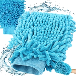 Microfiber cleaning mitt for car and home