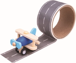 Bigjigs Toys Runway Adhesive Tape with Wooden Airplane
