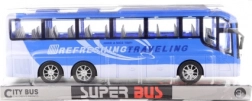 Blue friction-powered bus