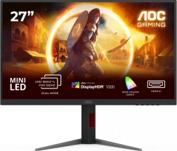 Gaming monitor 27" AOC U27G4XM, 4K, 160 Hz, Fast IPS, Mini LED, HDMI, DisplayPort, pivot