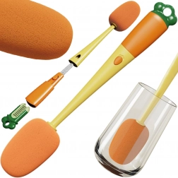 3-in-1 Sponge Bottle and Glass Cleaning Brush with Long Handle