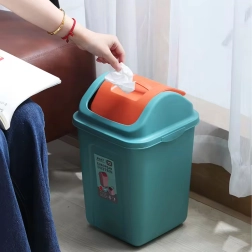 Pattumiera in plastica con coperchio basculante per raccolta differenziata 10 l – turchese