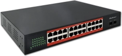 Gigabit PoE network switch 24× RJ45 and 2× SFP 1 Gb/s