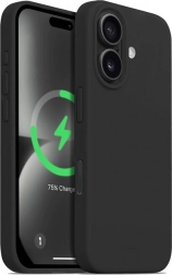 Silikonski magnetni ovitek za iPhone 16 z MagSafe – črna