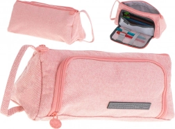 2-Compartment 3-in-1 Fold-Out School Pencil Case – Pink