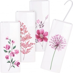 Ceramic radiator humidifier with floral motif, 300 ml, set of 4