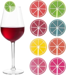 Silikonmærker til glas og vinglas, 8 stk.
