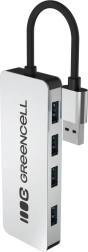 USB hub GreenCell Basic 4× USB-A 3.0 with integrated cable