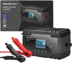 intelligentes Autobatterieladegerät 12V/24V mit LCD und Reparaturfunktion – Qoltec