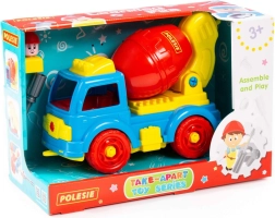 Betoniera smontabile con attrezzi e personaggio, 29 pezzi