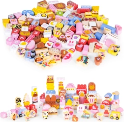 Set di costruzioni in legno Candy City 116 pezzi