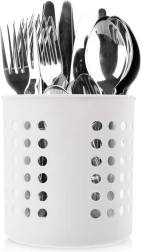 Bel odcejevalnik in stojalo za kuhinjski pribor