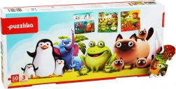 Puzzlika animali preferiti 3 in 1 – puzzle per bambini 3 immagini, 50 pezzi