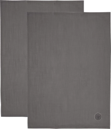Strofinacci da cucina in cotone grigi 70 × 50 cm, set da 2 pezzi