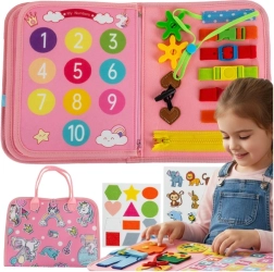 Kruzzel sensory busy book Montessori pink (unicorn) - 1 piece