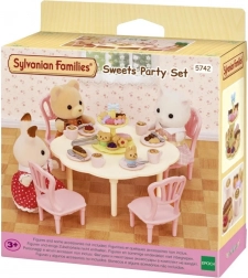 Sylvanian Families stół, krzesła i słodkości – zestaw do herbaty dla figurek