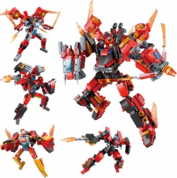 Qman Roaring Flame God General set 4 in 1 robot da costruire 1201 pezzi