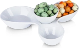 Ceramiczna miska na przekąski biała 26 × 22 × 6,5 cm