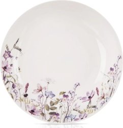 Dyb porcelæn tallerken med blomstermotiv Eng 20,5 cm