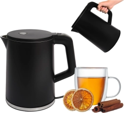 Bollitore elettrico da viaggio senza fili 1,2 l 1500 W con base girevole – nero