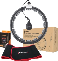 HMS készlet: okos masszázs hula hoop súllyal és számlálóval + karcsúsító neoprén öv