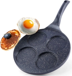 Granite egg and pancake pan with 4 molds, 27 cm