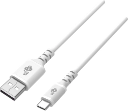 Silikonski kabel USB–USB‑C 1 m bel s podporo QUICK CHARGE
