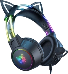 Onikuma Cat Ear Gaming Headset, Black
