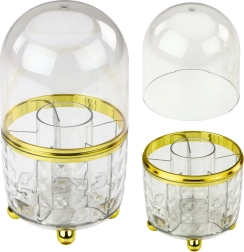 Organizér na kosmetiku s otočnou základnou a průhledným krytem