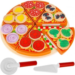 Pizza di legno con velcro per bambini