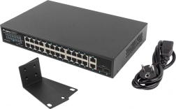 Lanberg commutateur PoE+ gigabit 24 ports 250 W avec 2x SFP et 2x uplink
