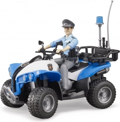 Bruder quad blu della polizia con figurina