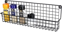 Mensola sospesa in metallo per spezie – nera