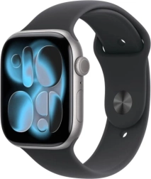 Apple Watch Series 11 GPS 42 mm hliníkový, hviezdne sivý, športový remienok čierny S/M