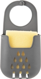 Portaspugna sospeso in silicone con scarico, grigio