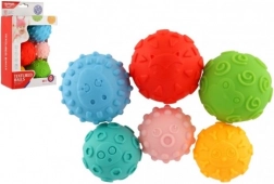 Set of sensory rubber balls for babies, 6 pcs
