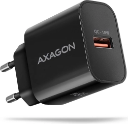 ACU-QC18 QC 18W netoplader, 1x USB-A-port, QC3.0/AFC/FCP/SMART sort