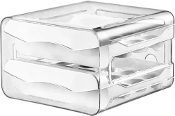 Contenitore bianco per uova con due cassetti