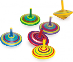 Wooden Spinning Top Set 6 pcs