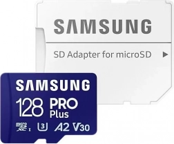 Scheda di memoria Samsung 128 PRO Plus microSD + adattatore
