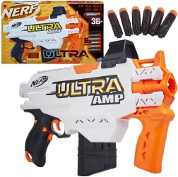 Nerf Ultra AMP blaster with 6 foam darts