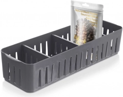 Spice organizer with removable dividers, gray 32 × 10.5 × 7 cm