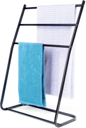 Wolnostojący metalowy czarny stojak na ręczniki Vilde