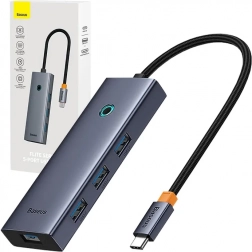 Hub USB‑C 5‑in‑1 BASEUS UltraJoy con HDMI 4K e 4× USB 3.0 grigio