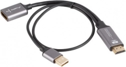 HDMI (male) to DisplayPort (female) Adapter 4K on 20 cm cable, silver