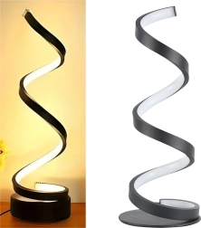 Spiral LED Table Lamp – Decorative Bedroom Night Light