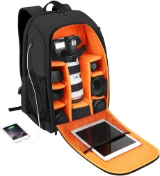 Waterproof Camera Backpack for Camera Black
