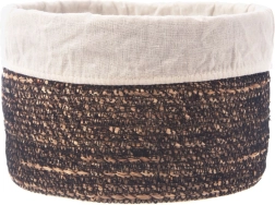 Natuurlijke opbergmand met stoffen inzet 24 × 15 cm