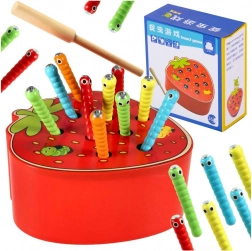 Gioco motorio magnetico per bambini – acchiappa il bruco – Fragola