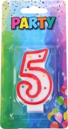 Party candle number 5 red